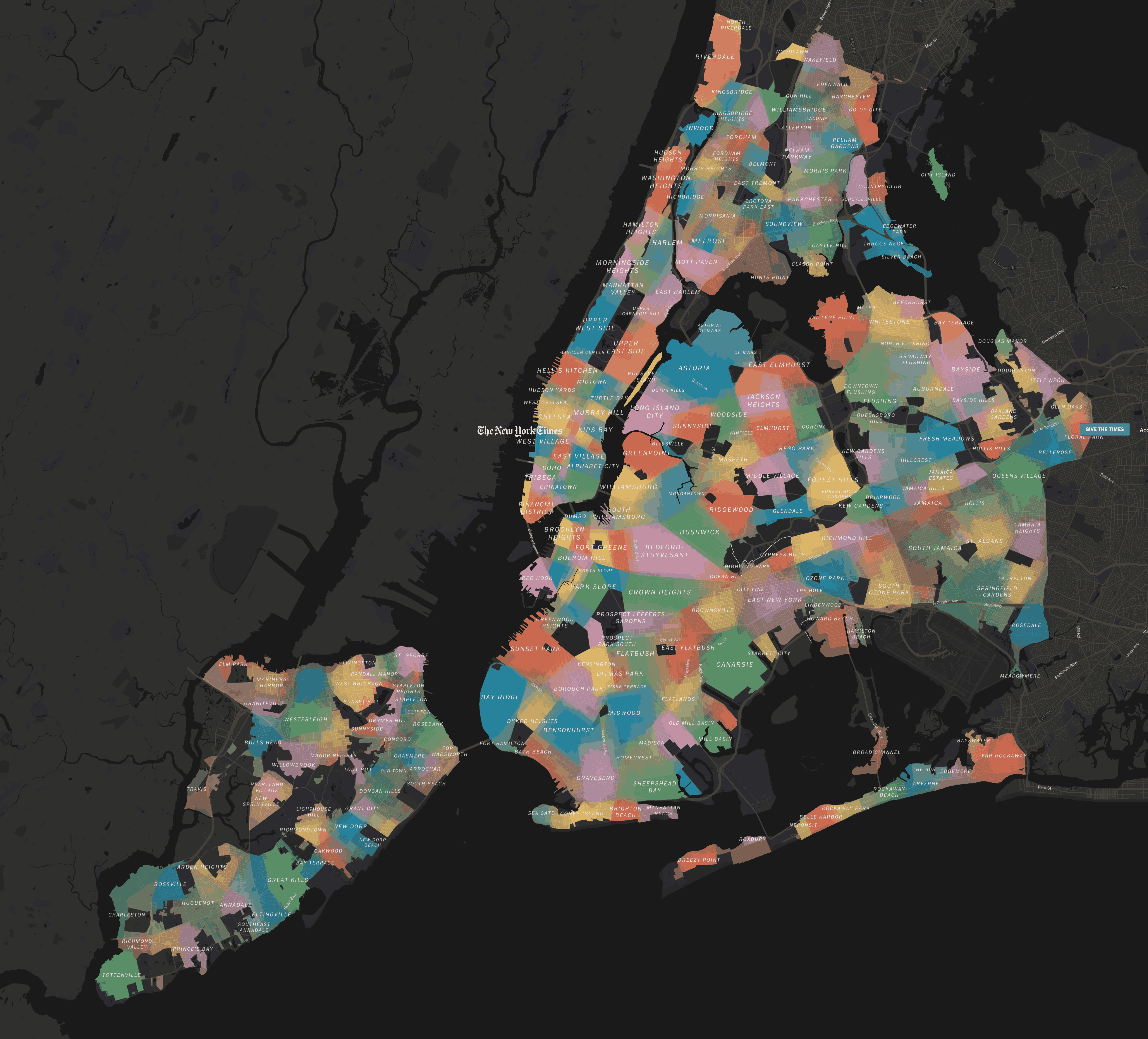 Static map of NYC&#39;s various neighborhoods